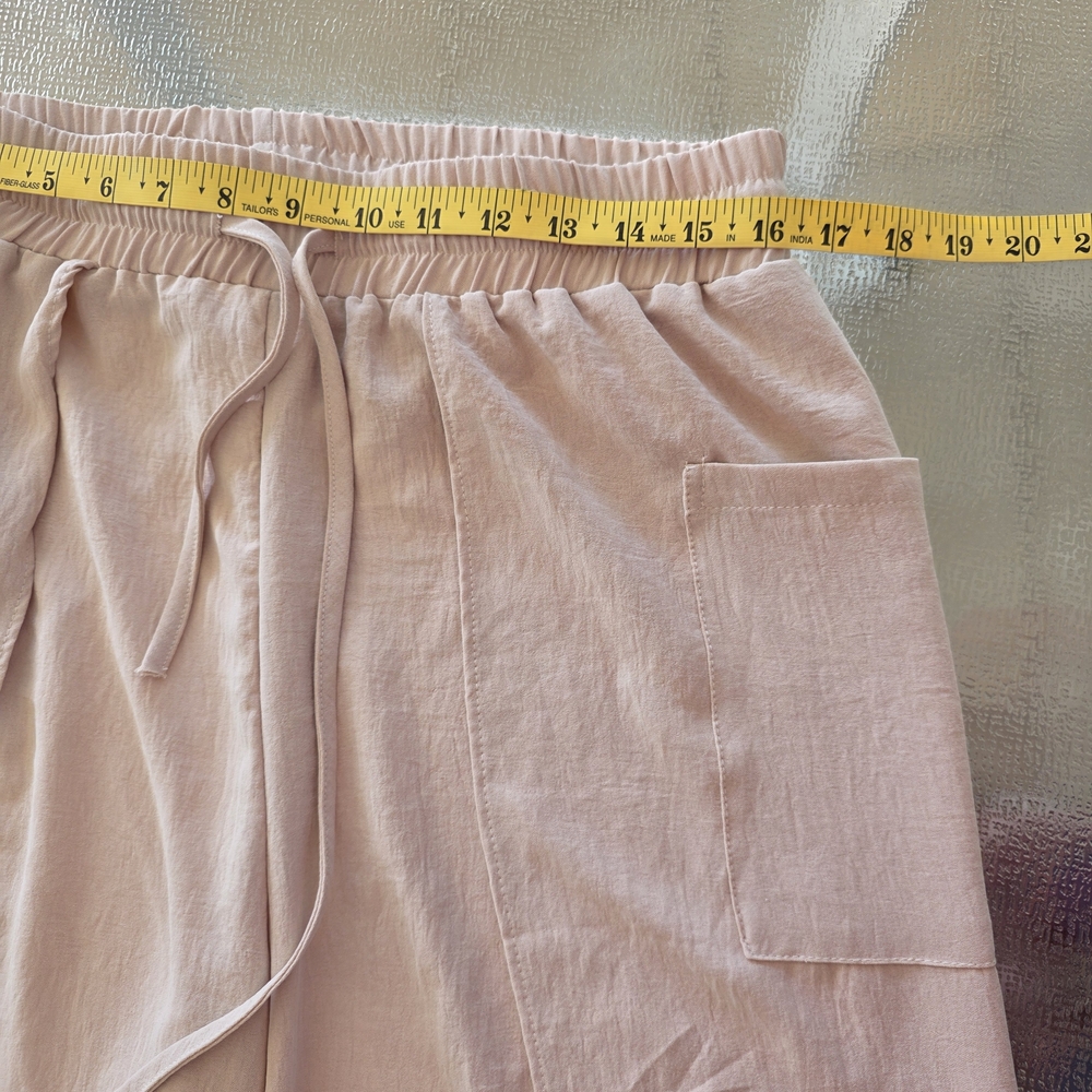 B Beige Split-Leg Pants XL| Boho Resort Style Wide Leg | Coastal Minimalist - Picture 9 of 11